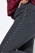 Mom-jeans, sierstuds, 5-pocket, elastische tailleband