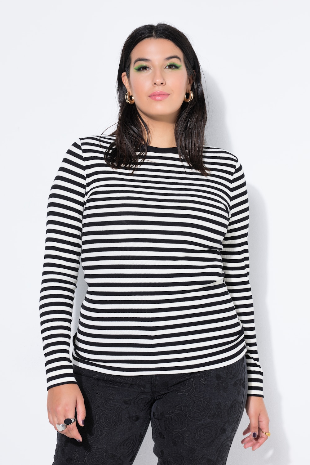 Große Größen Shirt, Damen, schwarz, Größe: 46/48, Baumwolle/Viskose, Studio Untold