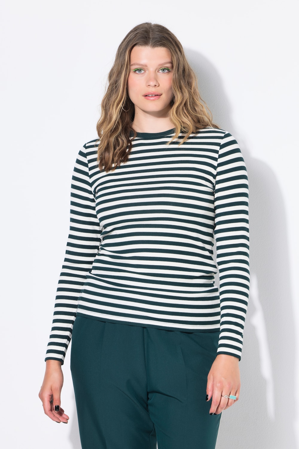 T-Shirt, Slim Shape, Ringeljersey, Langarm
