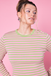 T-shirt coupe slim en jersey rayé, manches longues