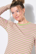 T-shirt coupe slim en jersey rayé, manches longues