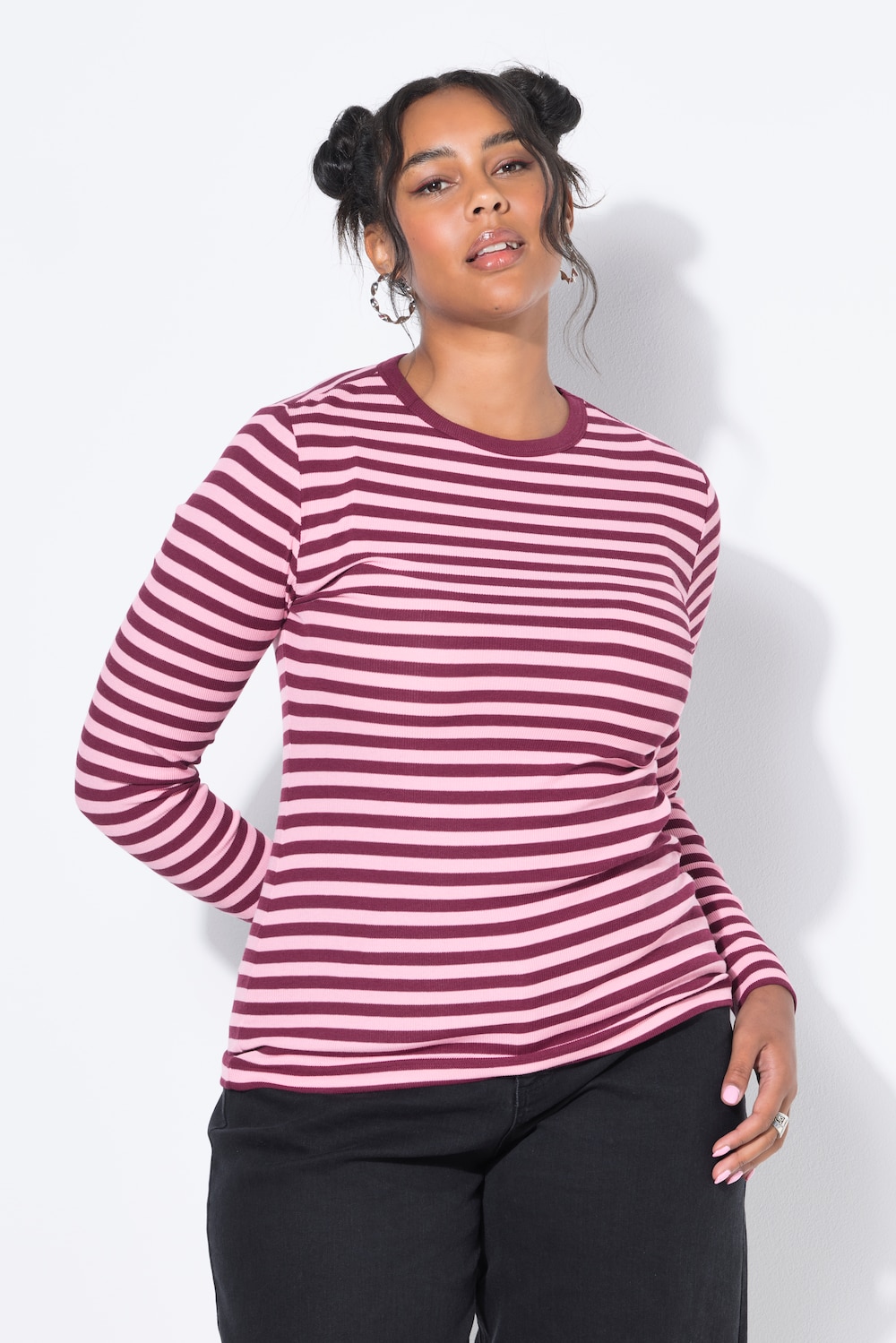 Große Größen Shirt, Damen, rosa, Größe: 46/48, Baumwolle/Viskose, Studio Untold