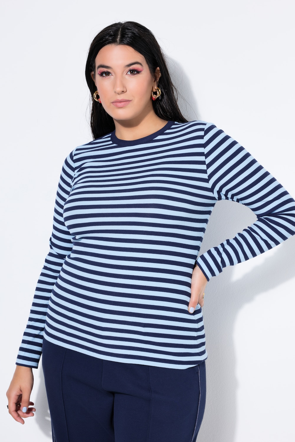 Große Größen Shirt, Damen, blau, Größe: 42/44, Baumwolle/Viskose, Studio Untold