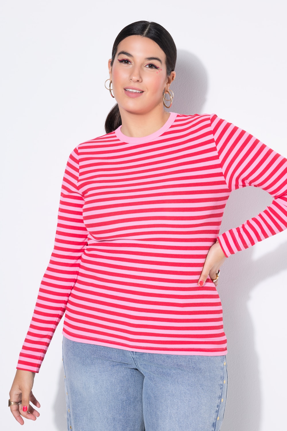 Große Größen Shirt, Damen, rosa, Größe: 42/44, Baumwolle/Viskose, Studio Untold