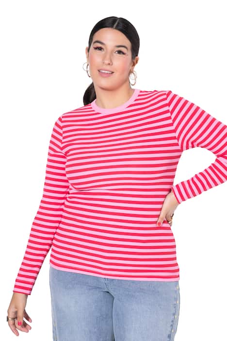 Tričko, Slim střih, pruhy, žebrovaný žerzej, dlouhé rukávy
