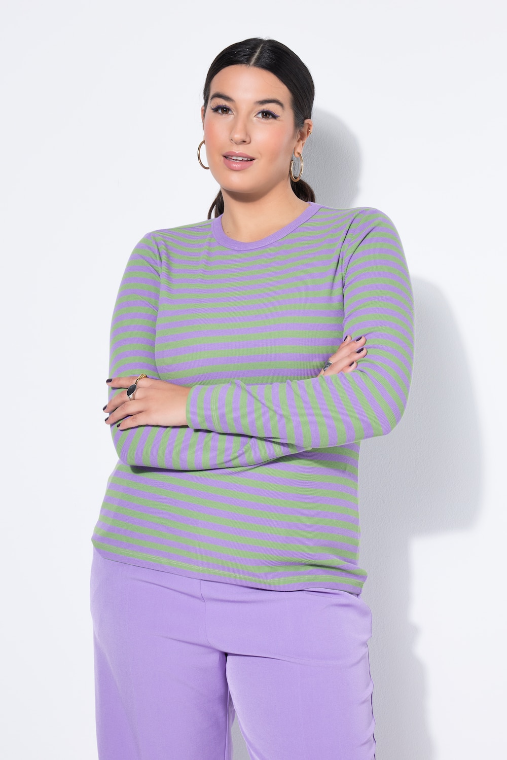 Große Größen Shirt, Damen, lila, Größe: 54/56, Baumwolle/Viskose, Studio Untold