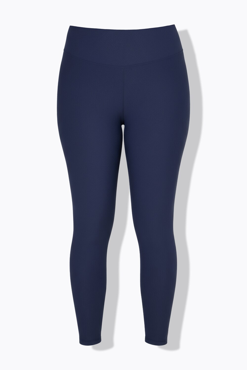 Stora storlekar Ribbade leggings, Dam, blå, storlek: 42/44, Syntetfibrer/Elastan, Studio Untold