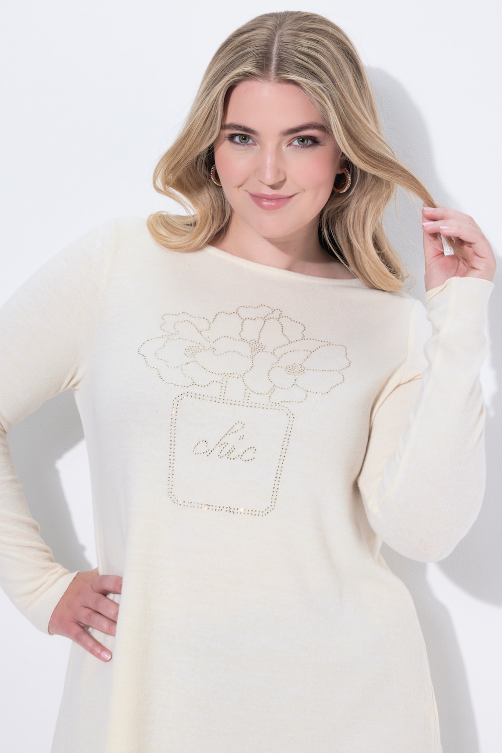 Stora storlekar Tröja, Dam, gul, storlek: 54, Polyester/Viskos, Mia Moda