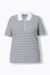 Striped half-sleeve classic fit piqué polo shirt