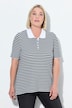 Striped half-sleeve classic fit piqué polo shirt