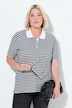 Striped half-sleeve classic fit piqué polo shirt