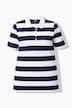 Striped half-sleeve classic fit piqué polo shirt