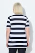 Striped half-sleeve classic fit piqué polo shirt