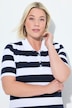 Striped half-sleeve classic fit piqué polo shirt