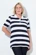Striped half-sleeve classic fit piqué polo shirt