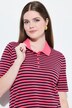 Striped half-sleeve classic fit piqué polo shirt
