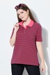 Striped half-sleeve classic fit piqué polo shirt