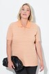 Striped half-sleeve classic fit piqué polo shirt