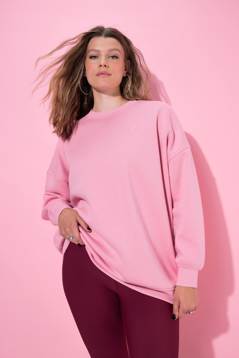 Genser, oversized, tonet ryggtrykk
