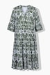 Two Color Print Viscose Dress