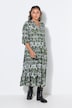 Maxi-jurk, A-lijn, all-over print, volants