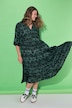 Maxi-jurk, A-lijn, all-over print, volants
