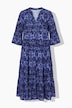 Two Color Print Viscose Dress