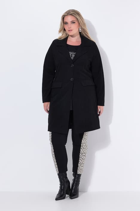 Blazer long en velours, doublure imprimé léopard