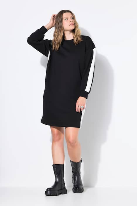 Sweatkleid, oversized, Seitenstreifen