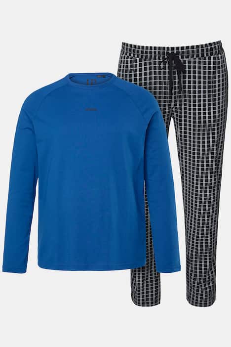 JP1880 Schlafanzug, Homewear, Zweiteiler, Langarmshirt, karierte, lange Hose, bis 8 XL