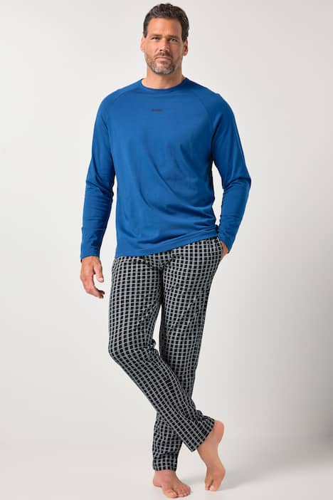 JP1880 Schlafanzug, Homewear, Zweiteiler, Langarmshirt, karierte, lange Hose, bis 8 XL