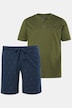 JP1880 Schlafanzug, Homewear, T-Shirt, gemusterte Hose, bis 8 XL