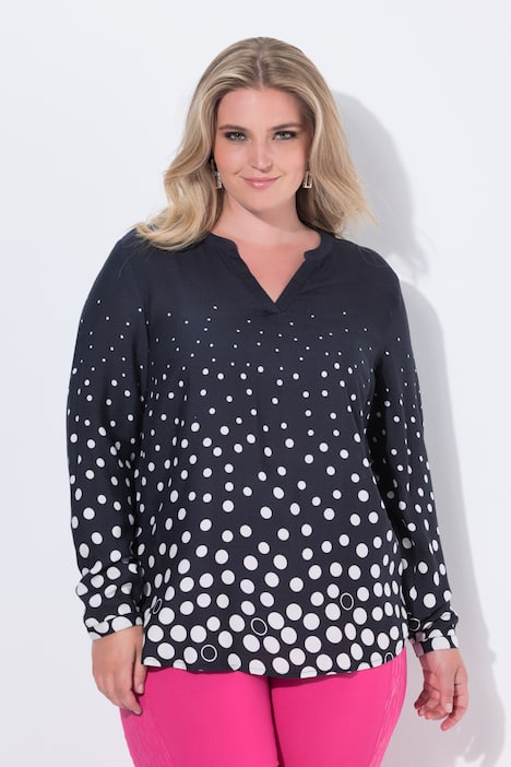 Bluse, Regular Fit, Punkte-Verlauf, Langarm