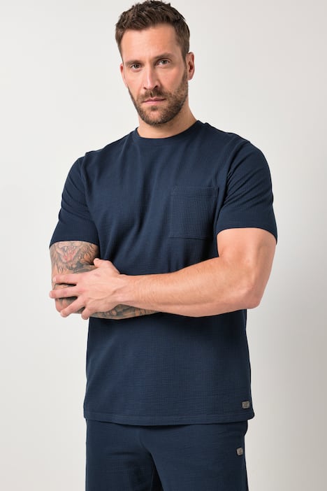 JP1880 Schlafanzug, Homewear, Seersucker-Jersey, T-Shirt, bis 8 XL