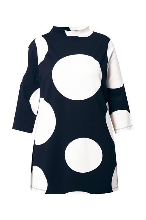 Mikina, puntíky, A střih, stojáček, 3/4 rukávy