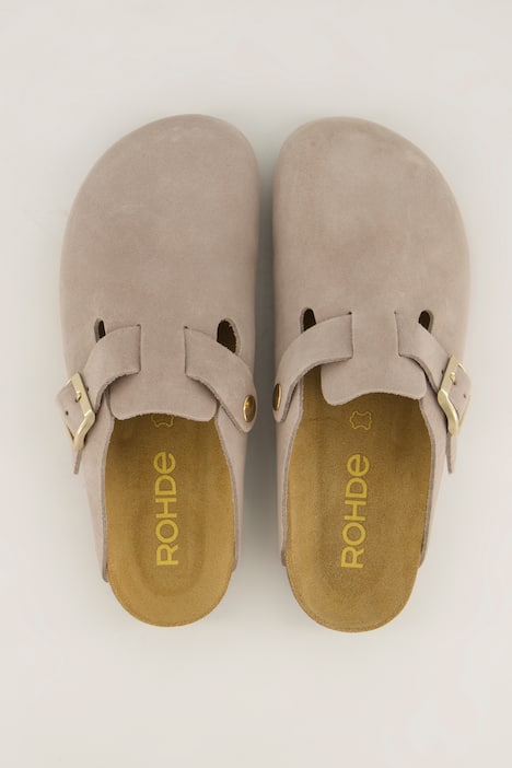 Mules en cuir suédé Rohde, semelle intérieure en cuir - largeur G