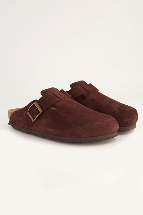 Rohde Pantoletten, Veloursleder, Lederfußbett, Weite G
