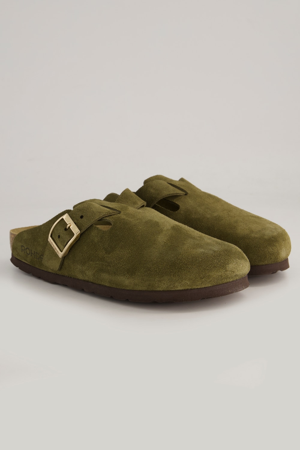 Rohde mules, ruskind, lædersål, bredde G
