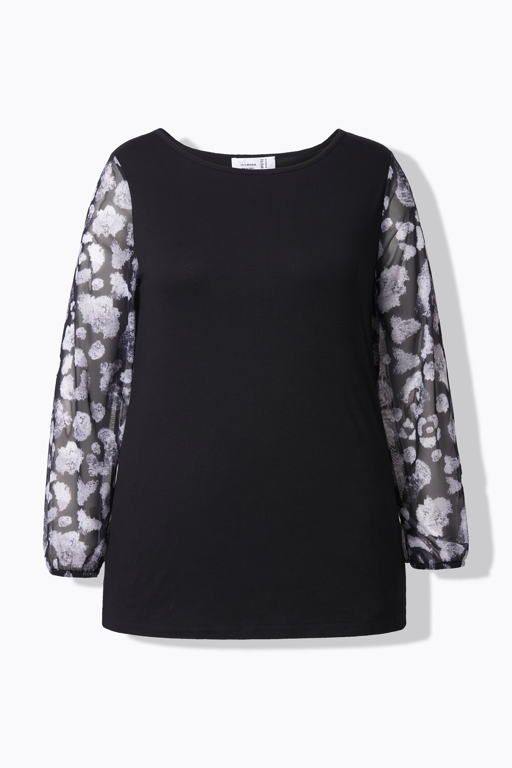 Stora storlekar T-shirt, Dam, svart, storlek: 44, Viskos/Polyester/Elastan, Mia Moda