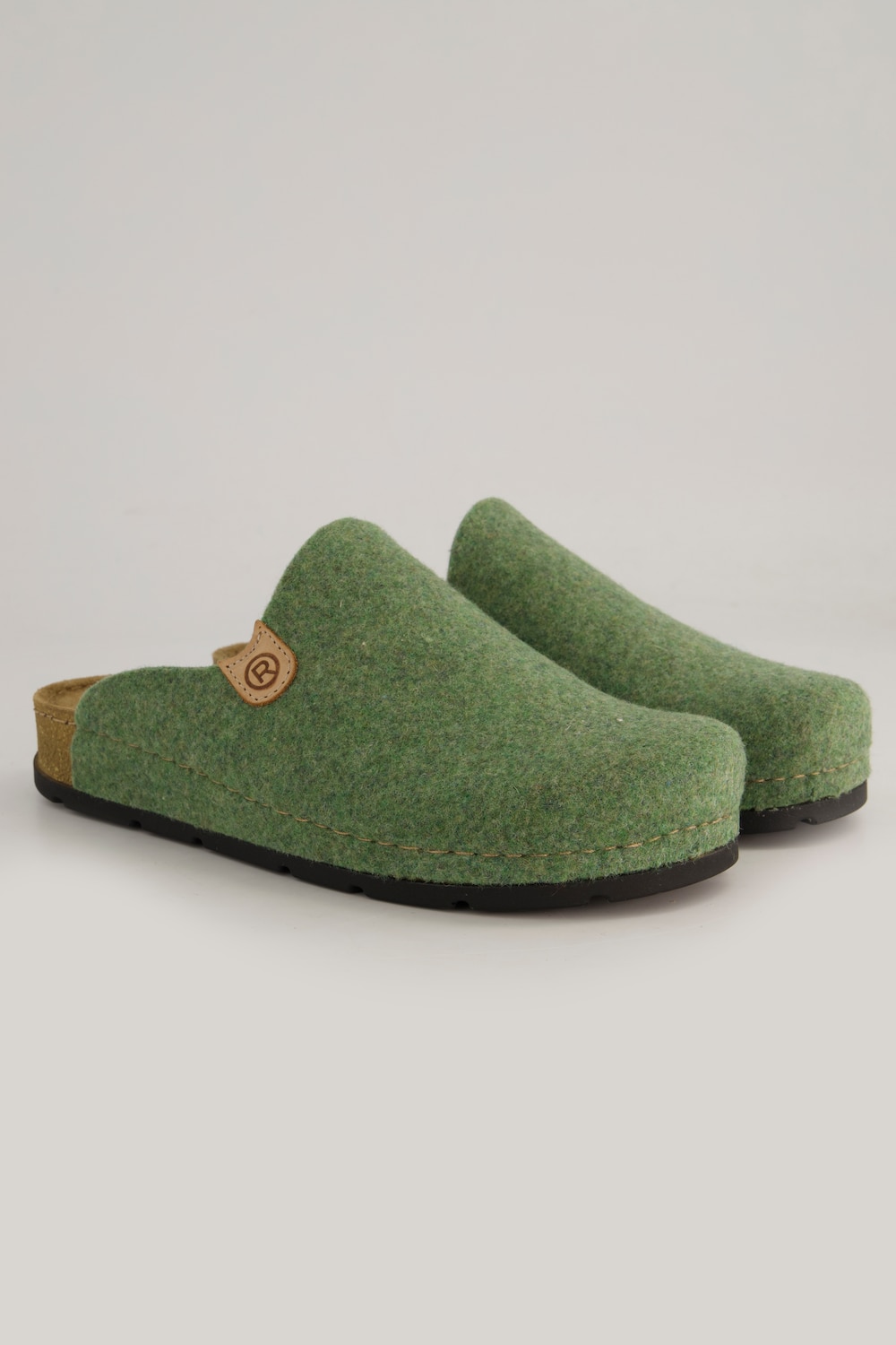 Rohde vilten pantoffels, leren voetbed, gerecycled, wijdte G