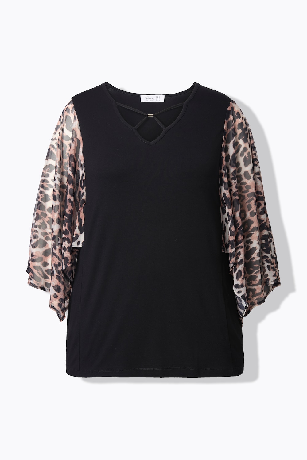 Stora storlekar T-shirt, Dam, svart, storlek: 54, Viskos/Polyester/Elastan, Mia Moda