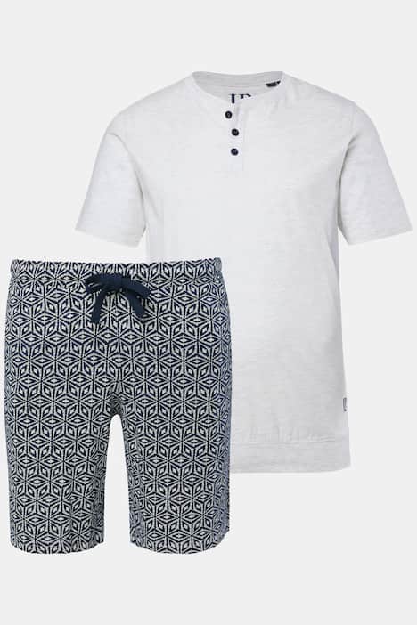 JP1880 Schlafanzug, Bauchfit, Homewear, T-Shirt, gemusterte Hose, bis 8 XL