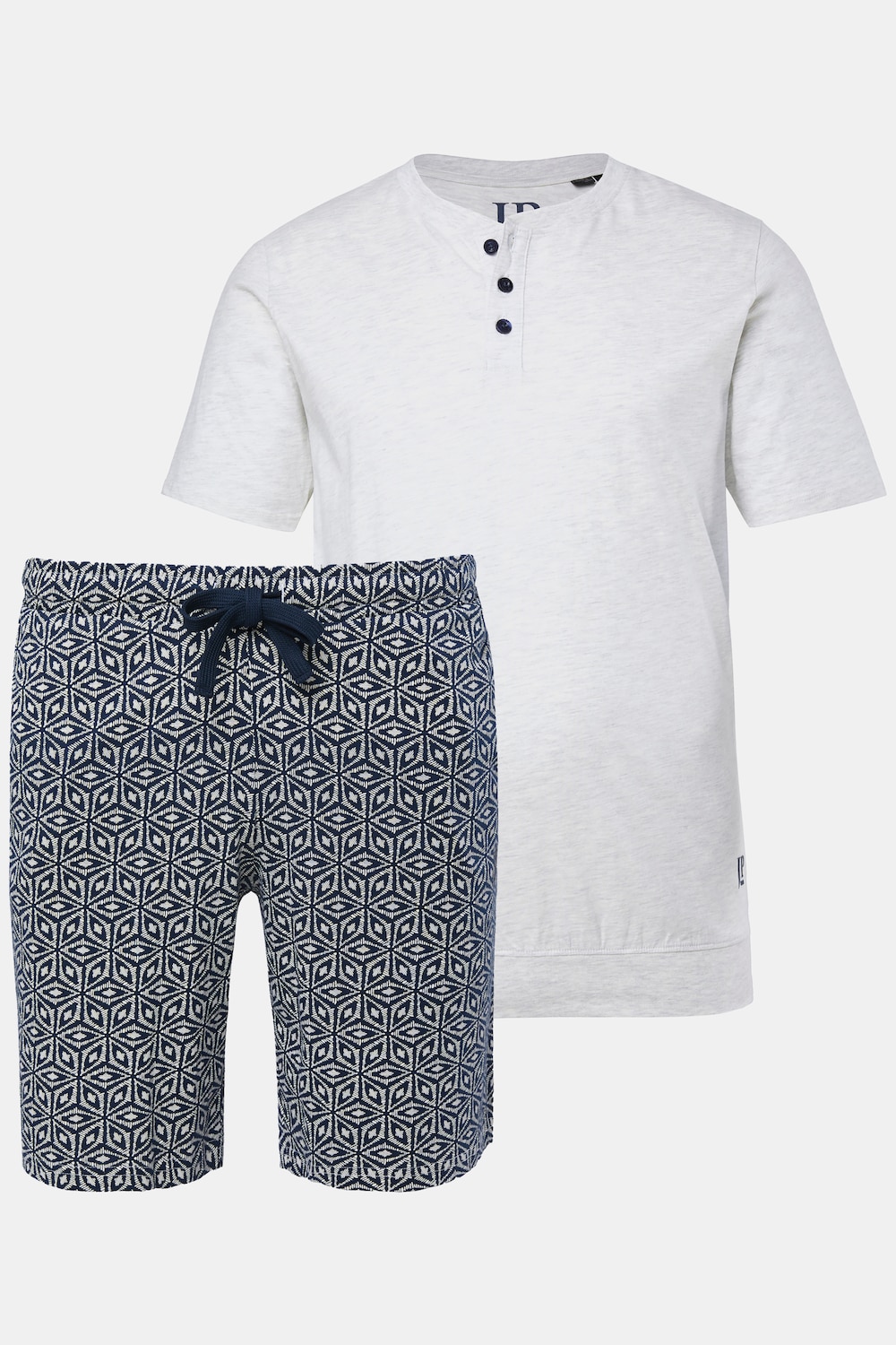 JP1880 Schlafanzug, Bauchfit, Homewear, T-Shirt, gemusterte Hose, bis 8 XL