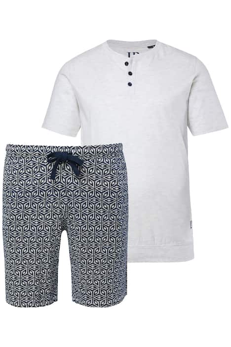 Pyžamo JP1880, břišní střih, kolekce domácí oblečení, tričko, vzorované kalhoty, do 7XL