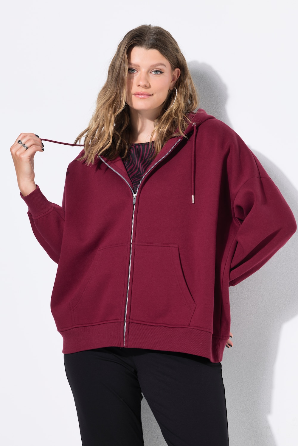 Große Größen Sweatjacke, Damen, rot, Größe: 46/48, Baumwolle/Polyester, Studio Untold