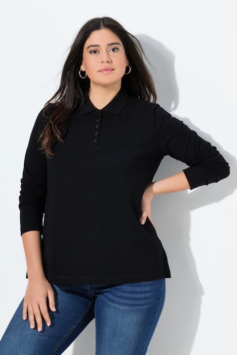 Poloshirt, knoopsluiting, polokraag, lange mouwen