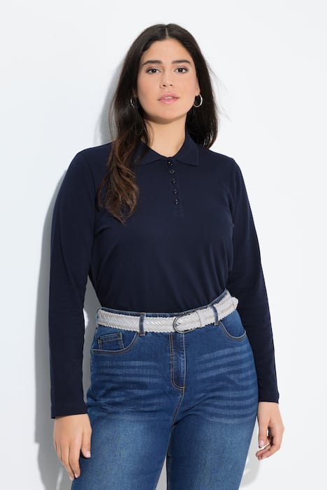 Poloshirt, knoopsluiting, polokraag, lange mouwen