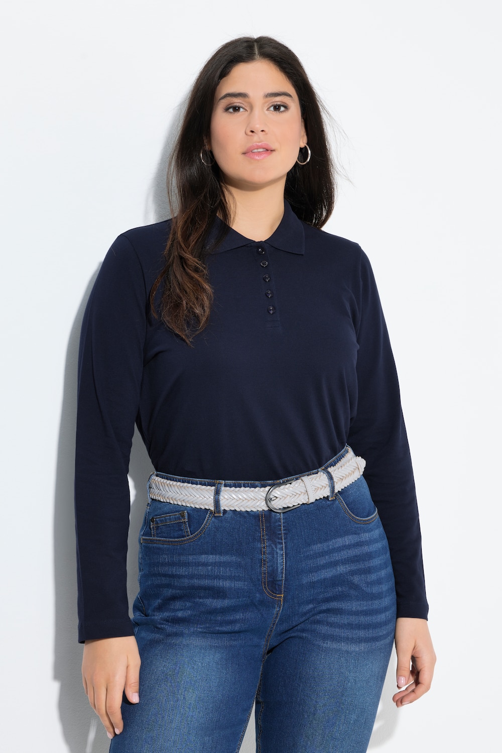 Poloshirt, knoopsluiting, polokraag, lange mouwen
