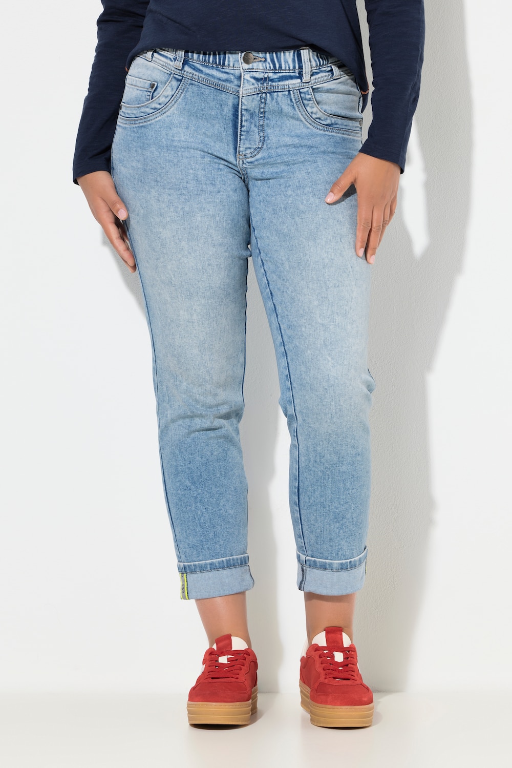 Große Größen High Waist Jeans, Damen, blau, Größe: 42, Baumwolle, LAURASON