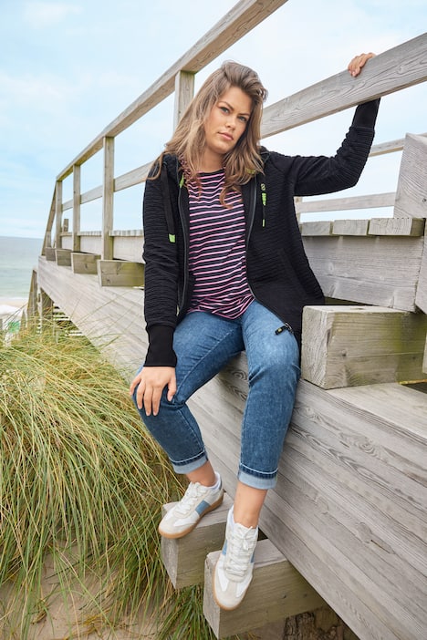 Sweatjacke, Langarm, Kapuze